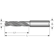 Solid carbide high-performance drill 3xD 10,5mm IC D1=HA TiAlN Ultra-M