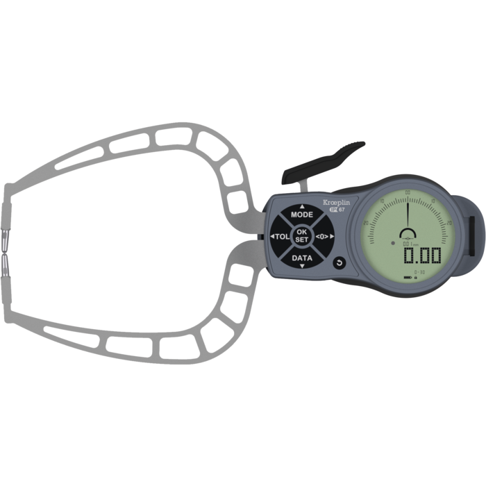 Ext. fast-disp. callipers 0-20mm (0.005mm) dig. IP67 dep. 85mm, car. ball Ø1.5mm