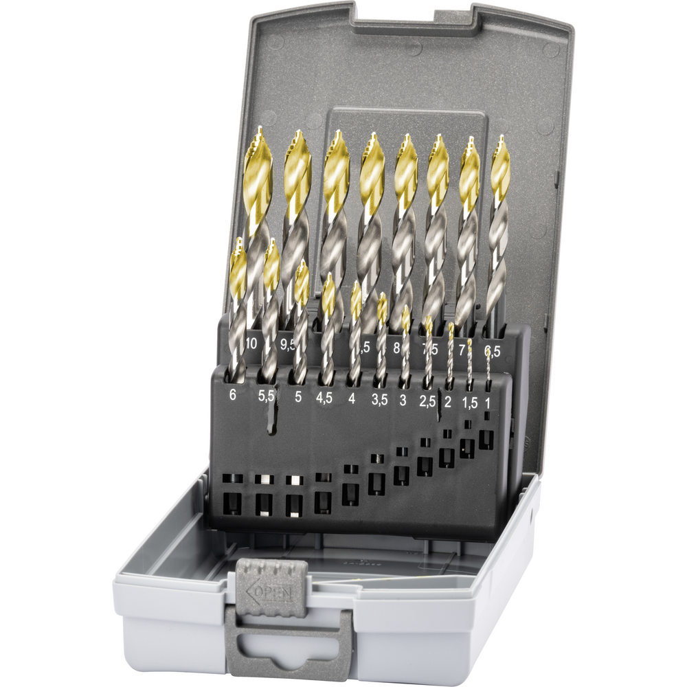 Twist drill STEP DRILL Set HSS TiN 1-10.0 mm