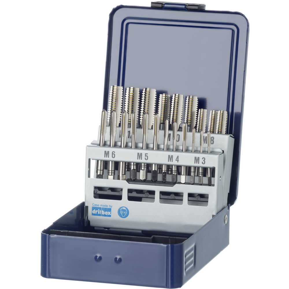 Hand tap HSS DIN352 set M3-M12, blind/through-hole 21-pcs.