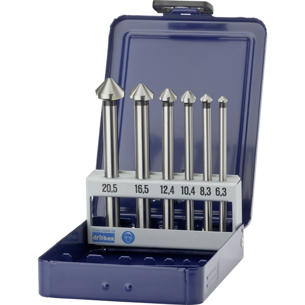 Deburring countersink HSS sim. to DIN335C 90° (6-piece) SL=100mm