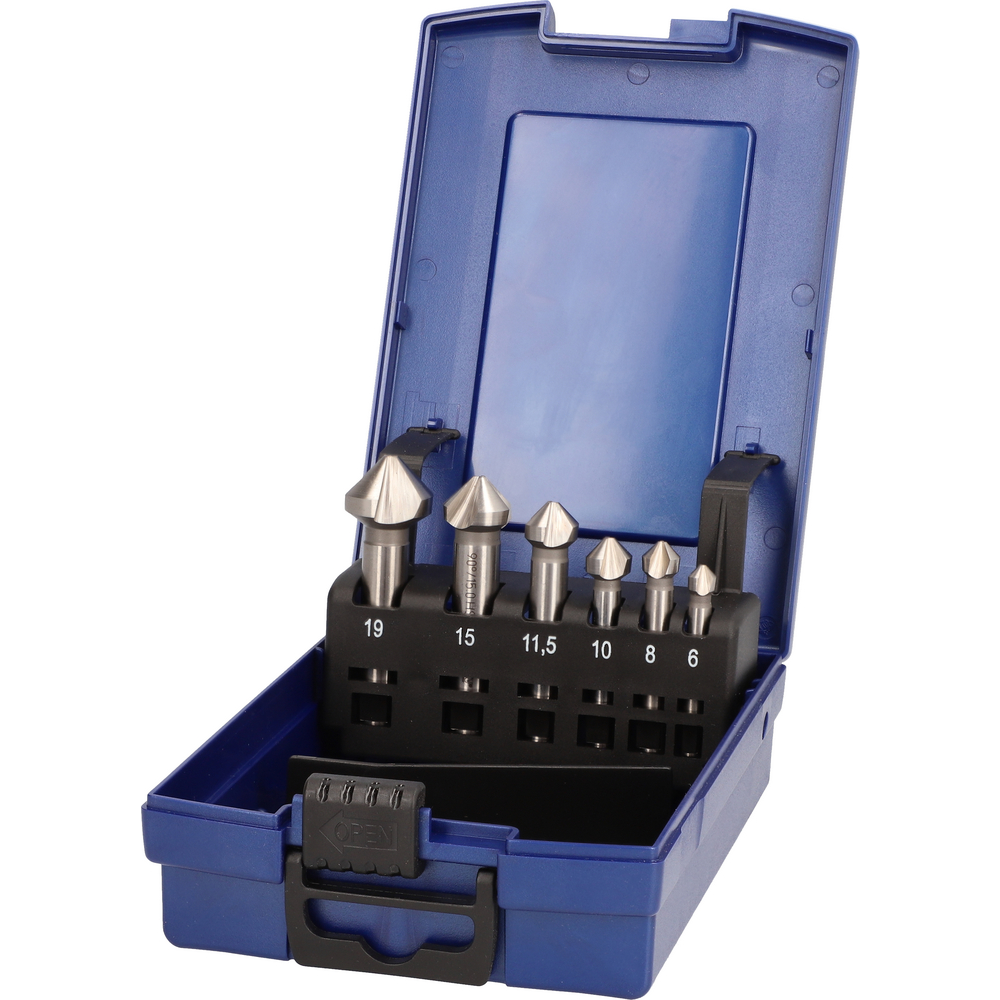 Deburring countersink HSS-E DIN335C 90° (6-piece) 6,3/8,3/10,4/12,4/16,5/20,5mm