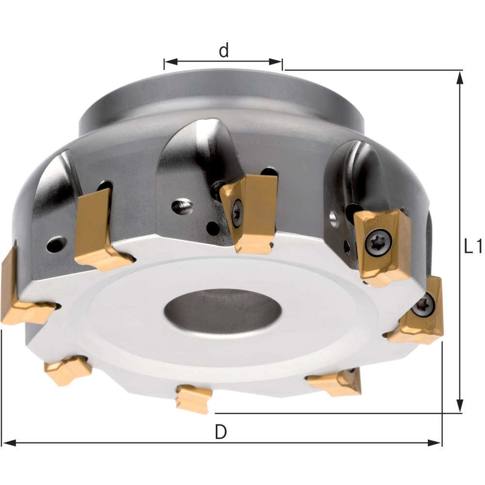 Shoulder milling cutter 4-15-POWER 125x32mm, D1=40mm, for 8 II LN.X151008