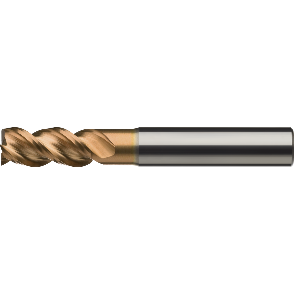 SC Al end mill. cutter 3mm L2=16mm Z=3 short, HA, edge prot. cham., ZrCN Ultra-N