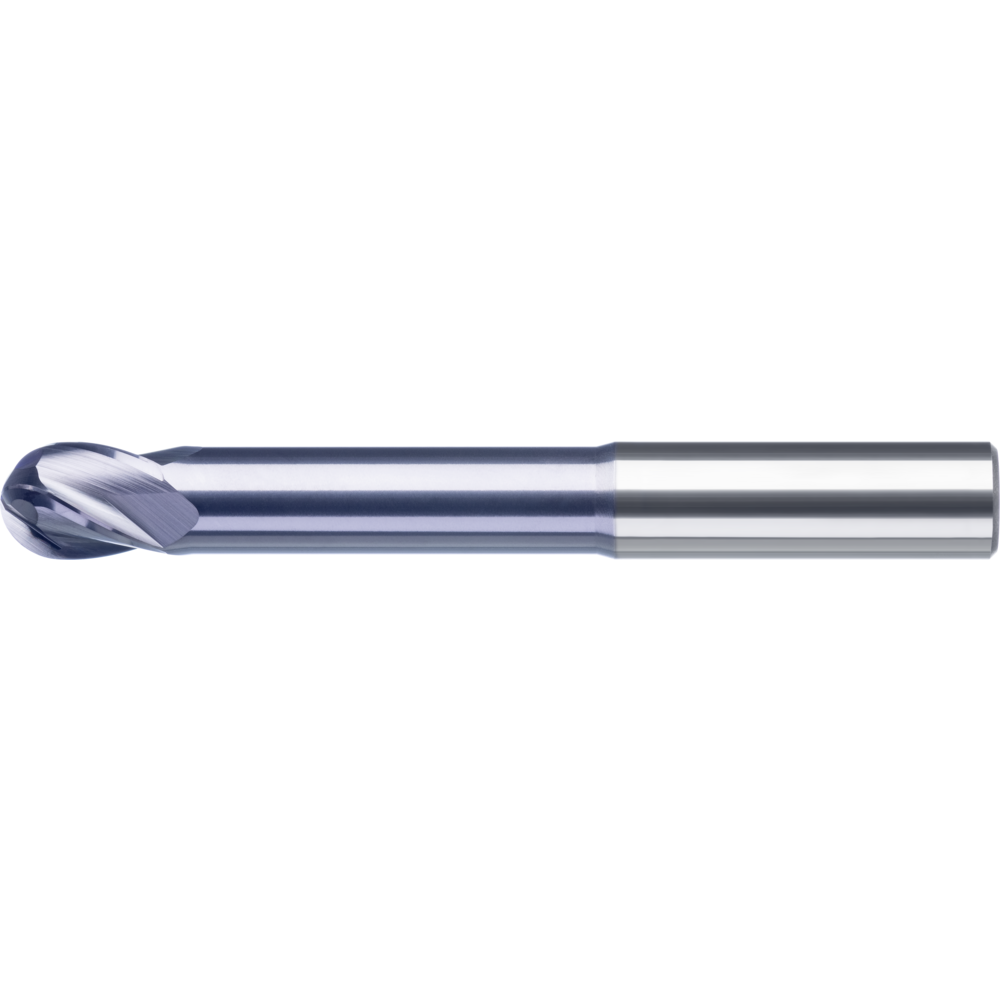 Solid carbide radius milling cutter 30° 3mm, Z=4 long, RockTec-52