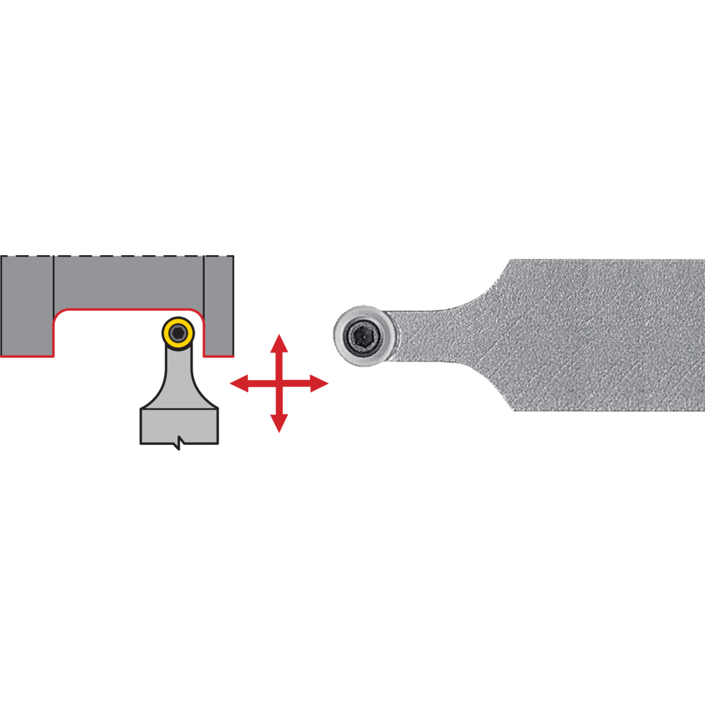 Clamp mounting SRDC-N 1616 H08, setting angle 90°, for turn. inserts RC.T 0803..