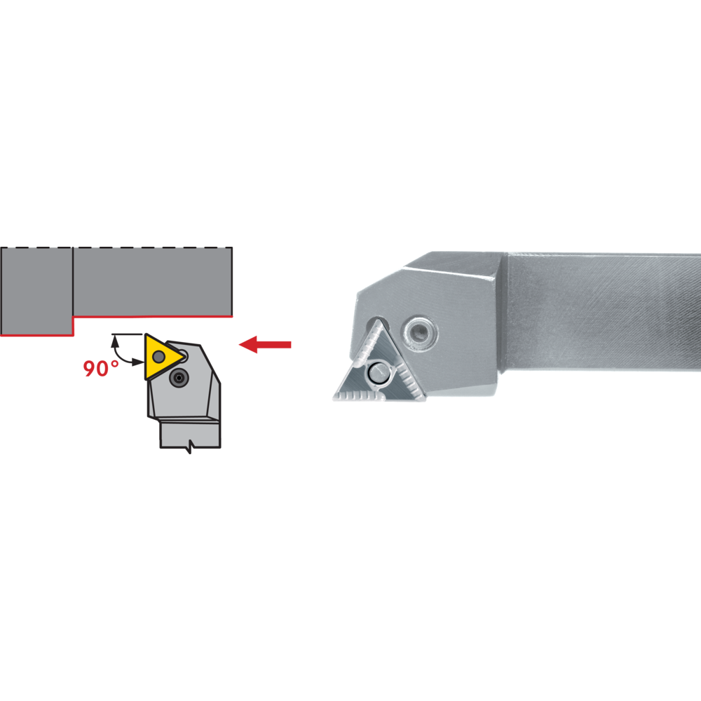 Tool holder PTGN-L 1616 H16, setting angle 90°, for turning inserts TNM.1604..