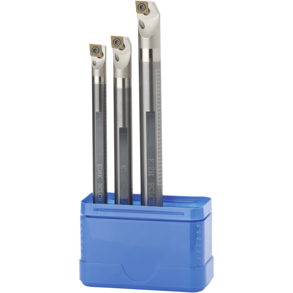 Solid carbide boring bar set SCLC-R-06 93°, 3-piece, for II CC..0602.., IC