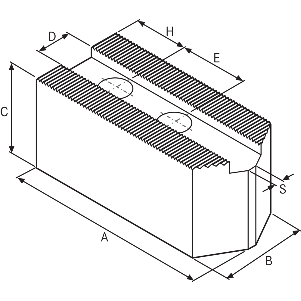 Top jaws, soft, 1,5x60° C15, 50x50x145mm N=18 (3)