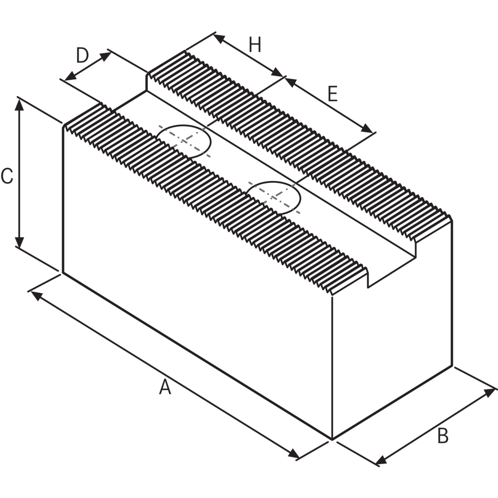 Top jaws, soft, 1,5x60° C15, 30x30x72mm N=12 (3)