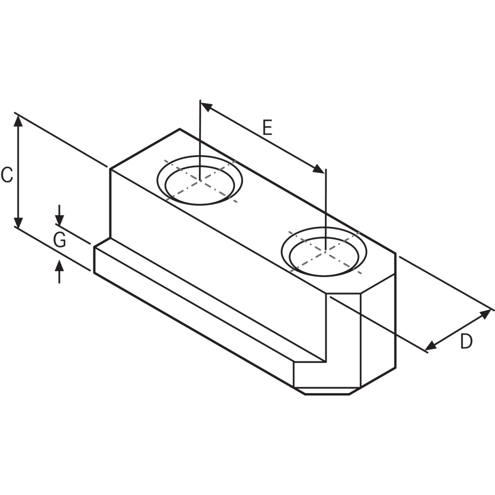 T-slot nut w. cheese-head screw DIN 912-12.9, 18,5x7,5x12x20mm M10x25 (3x)
