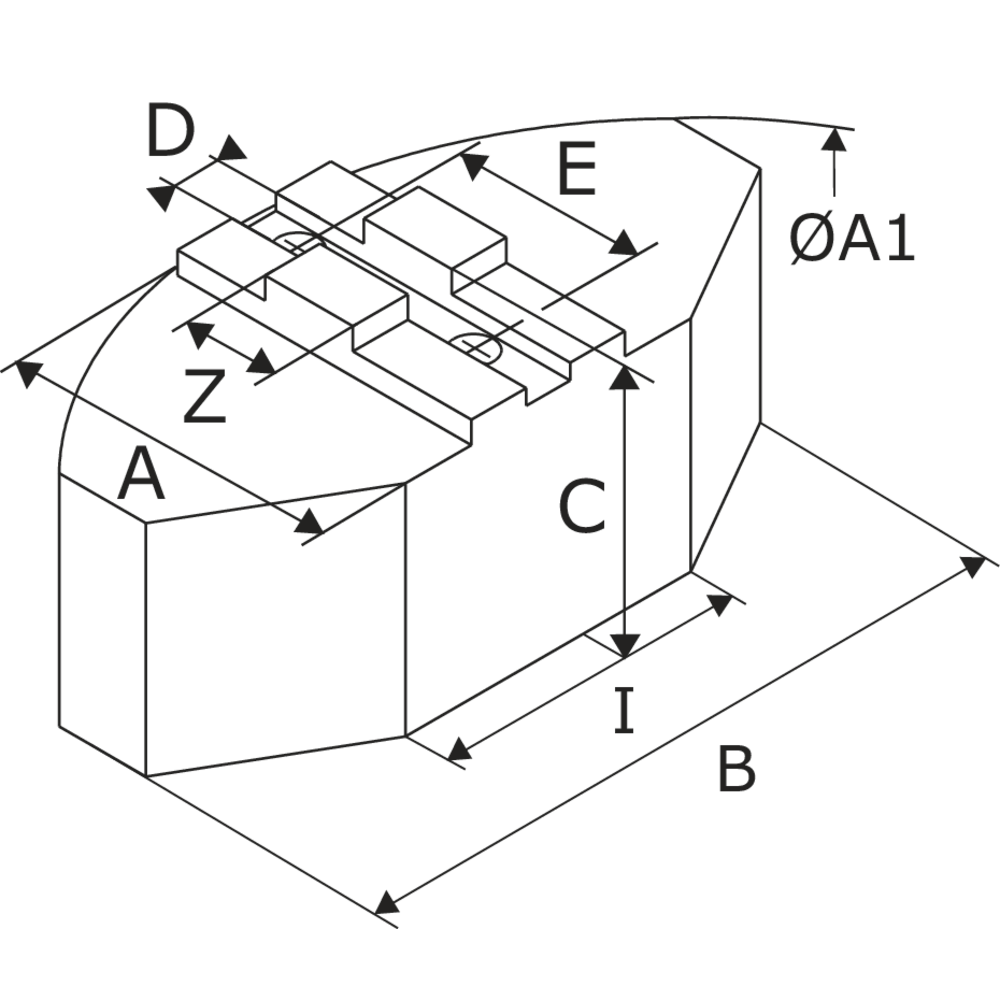 Segmentbacken 315mm E= 54 N=12 M12 Z=26, Satz a' 3 Stück