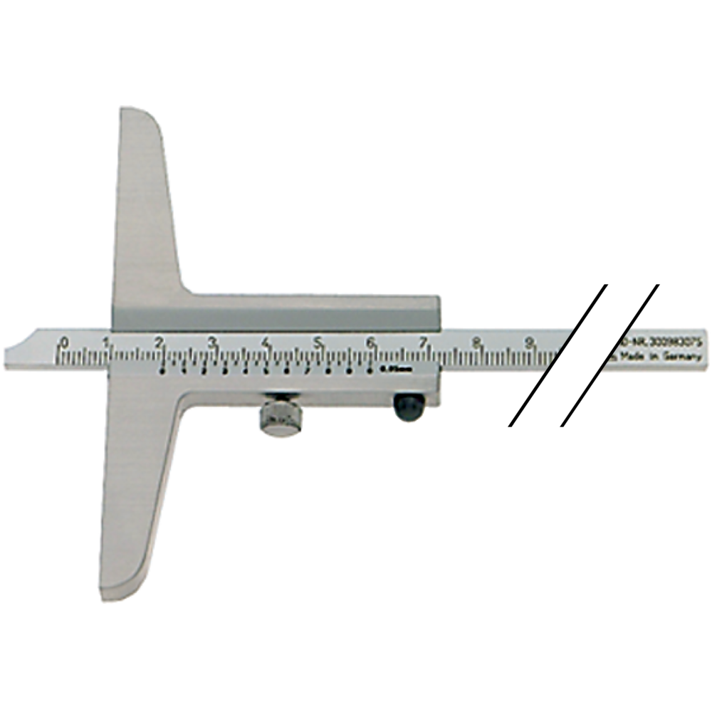 Depth gauge 150mm (0,05mm) without hook, base length 100mm