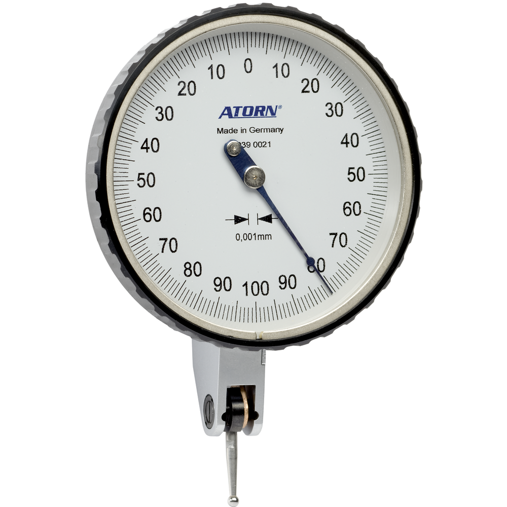 Lever dial indicator 0,2mm (0,001mm) scale 0-100-0, outer ring 58mm