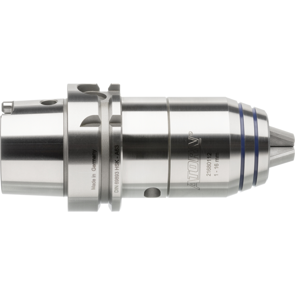 NC short drill chuck DIN69893 HSK-A63, 1-16mm with worm gear, with ICS