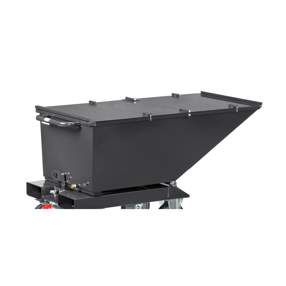 Foldable lid, can be opened on both sides, for trough tipper 250 l, RAL7016