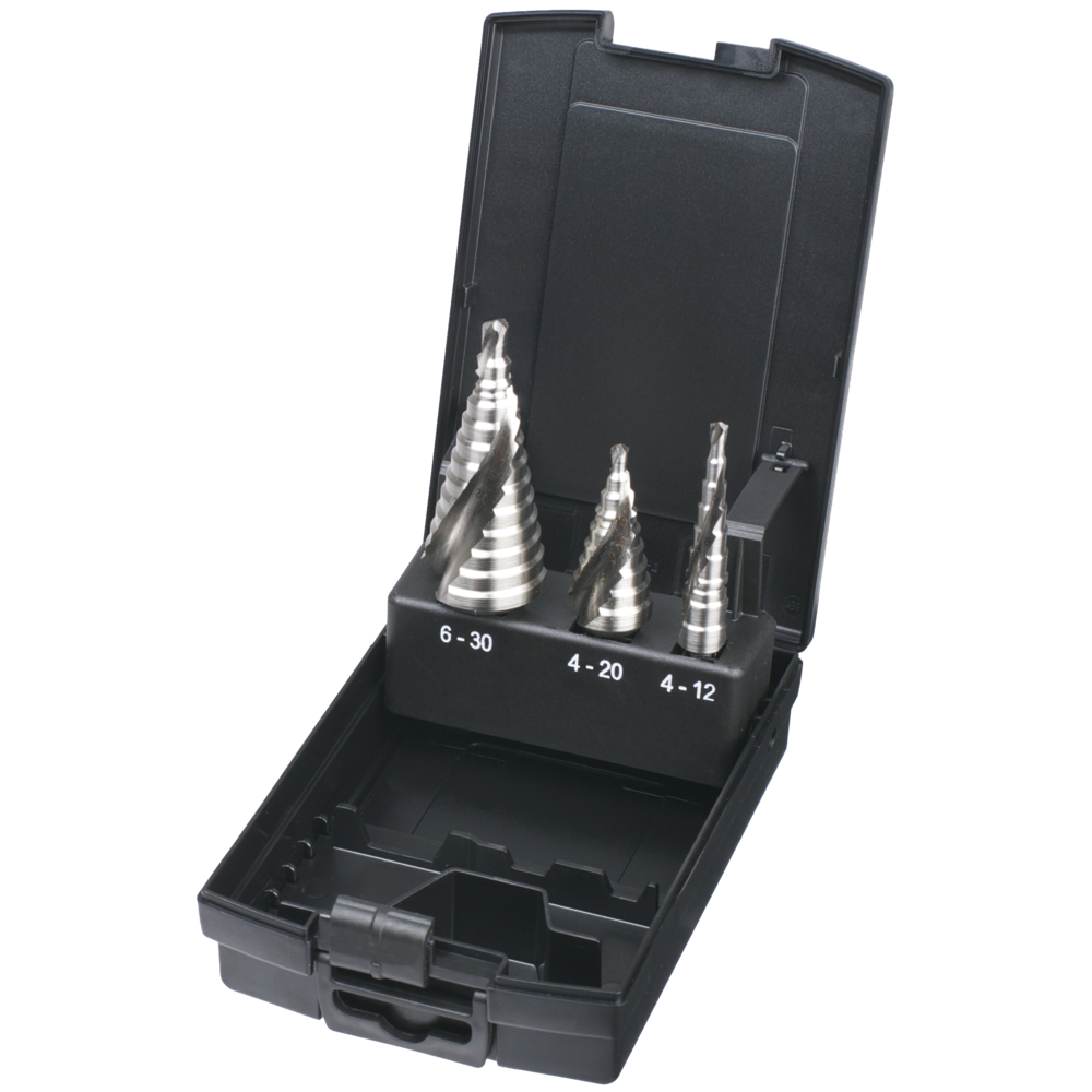 Step drill HSS No. 1-3, Ø4-30mm, 3-pcs. (steel/cast iron)