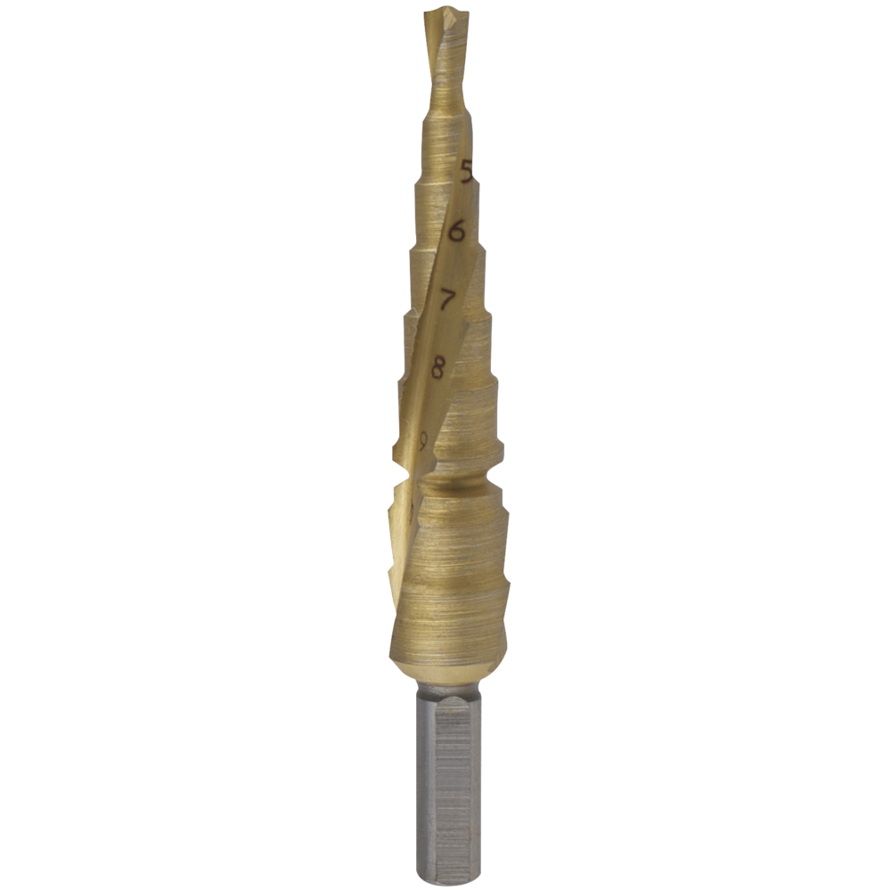 Step drill HSS No. 1, Ø4-12mm (steel/cast iron) TiN