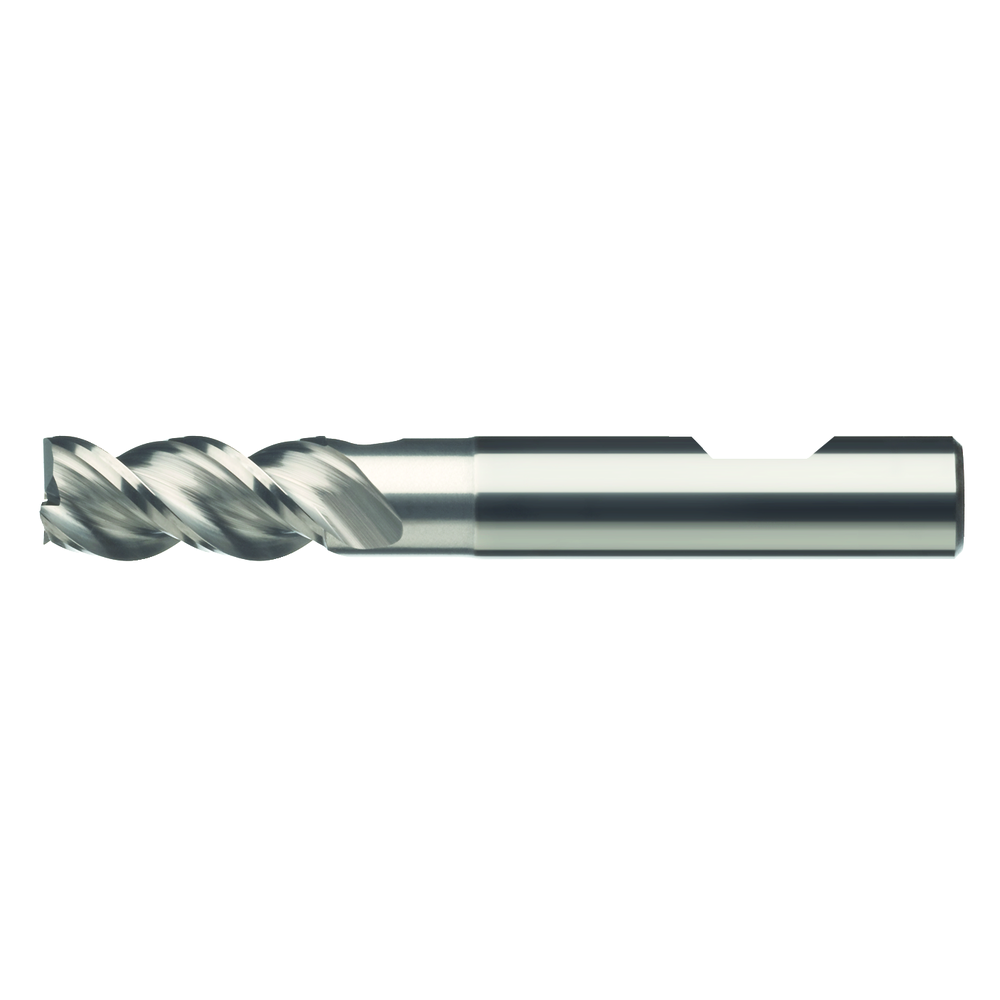 Alu. end milling cutter SC 45° 4mm L2=18mm Z=3 short, HB, sharp-edged, pol. MF