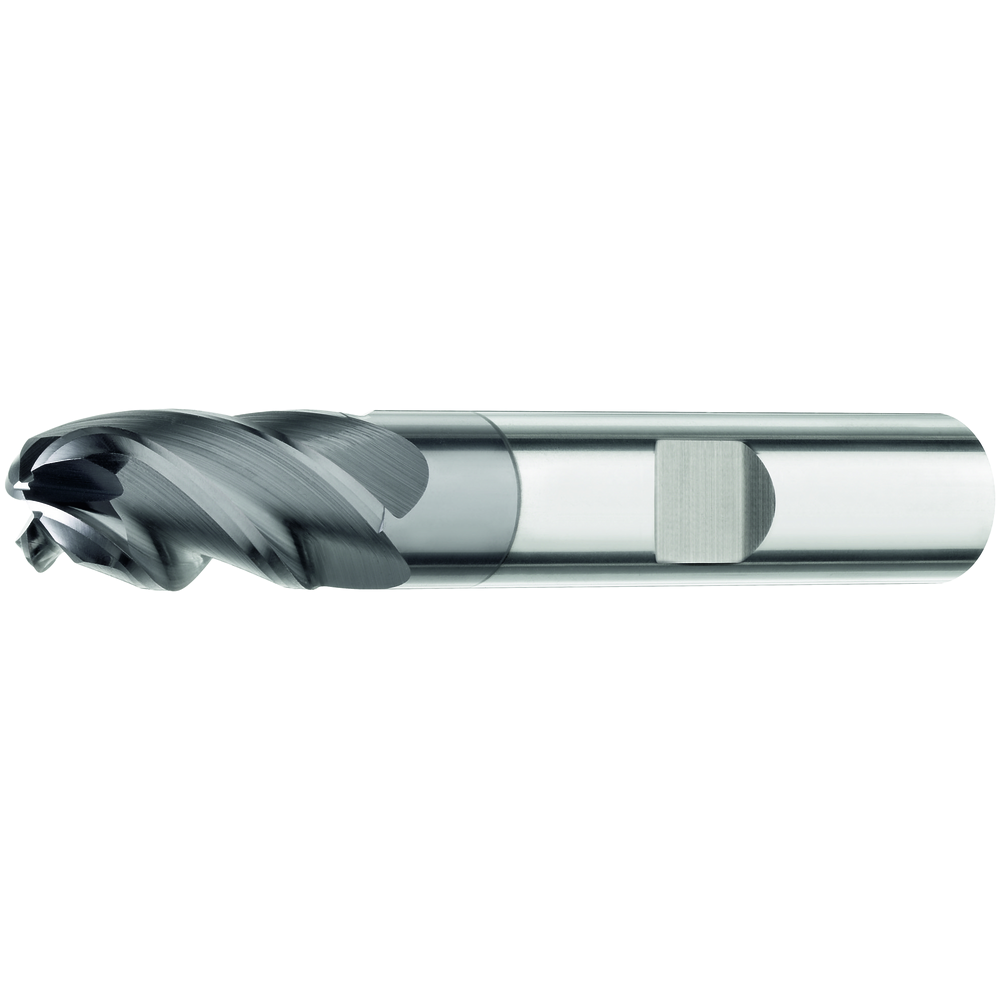 Solid carbide radius milling cutter 35°/38° 3mm Z=4 long, HB, TiAlN