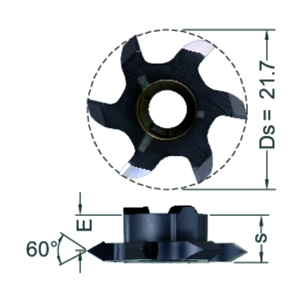 Cutting insert Z622.0720.01 metric ISO partial profile 1-2mm Z=6 HC8620