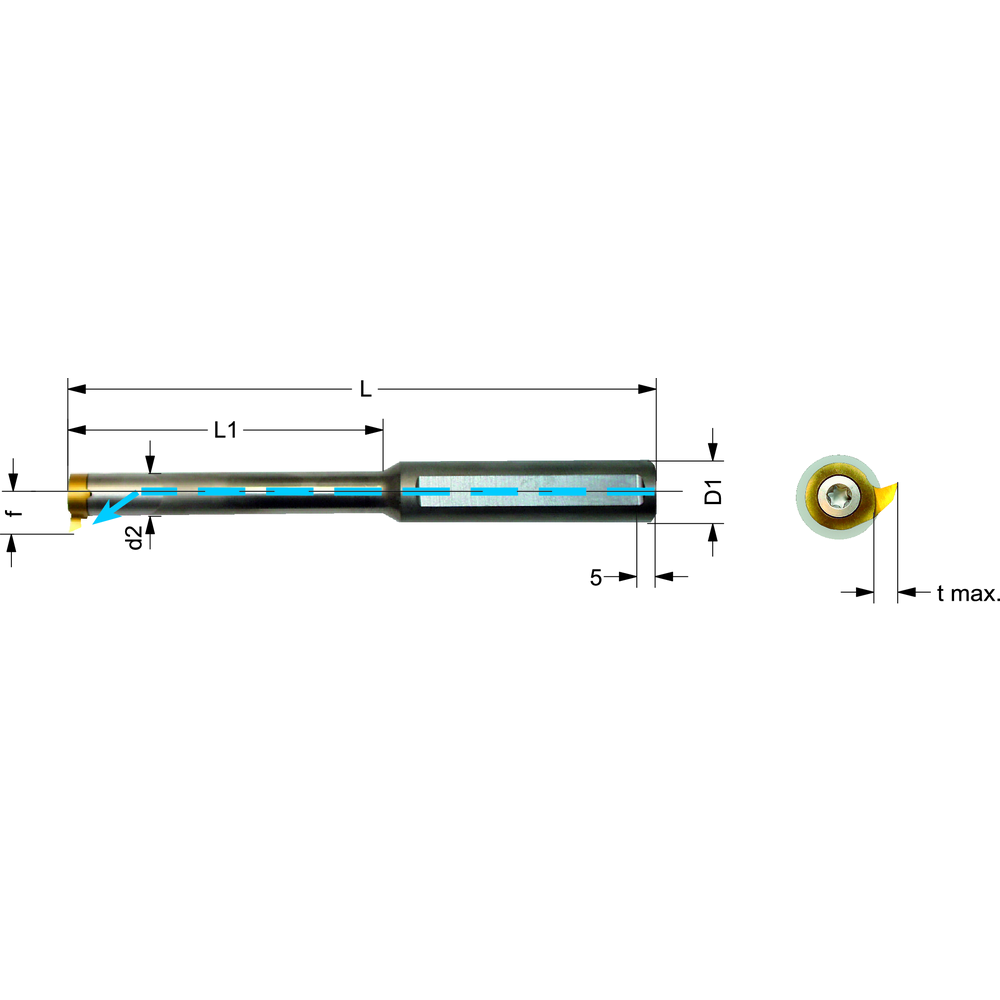 Tool holder 616.0012.1HM 12x40mm cutting insert-R/LS16 IC