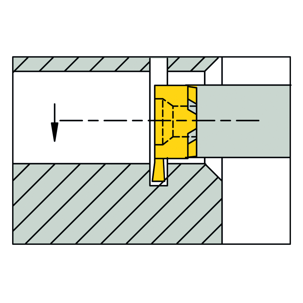 Cutting insert LS008.0100 carbide recess turning b=1.0 mm Dmin=8 mm AL41F