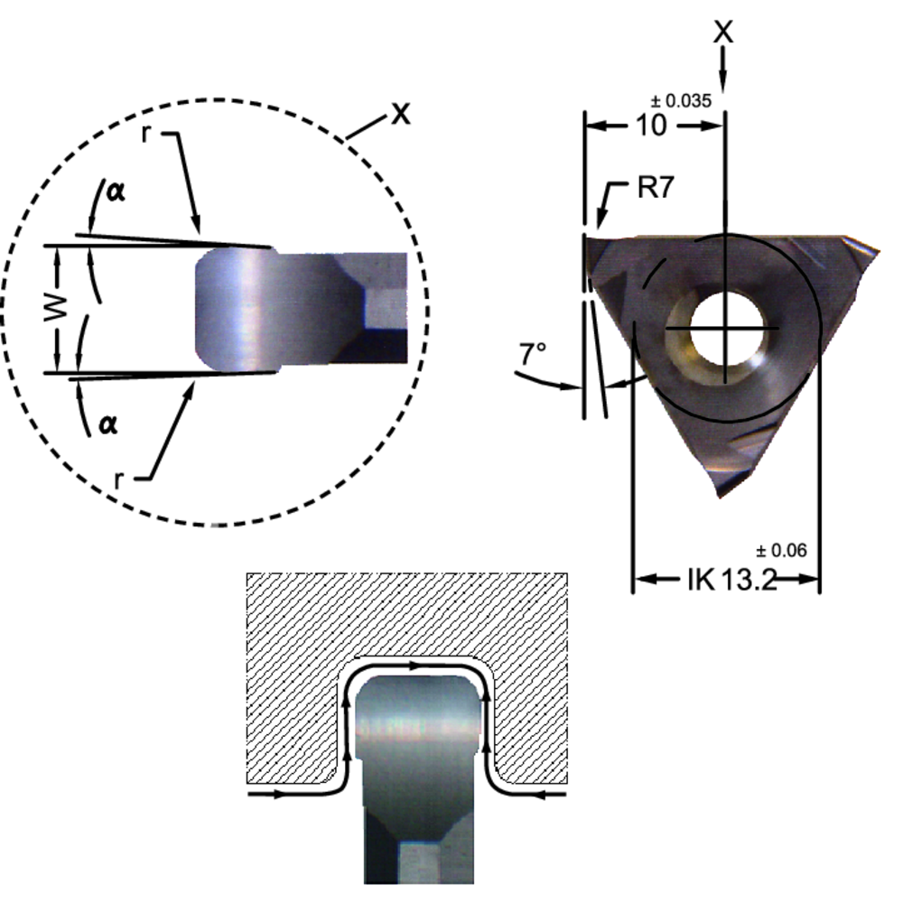 Cutting insert DED.0150.02-D AL41F copy and precision turning 1.5 mm r=0.2 mm