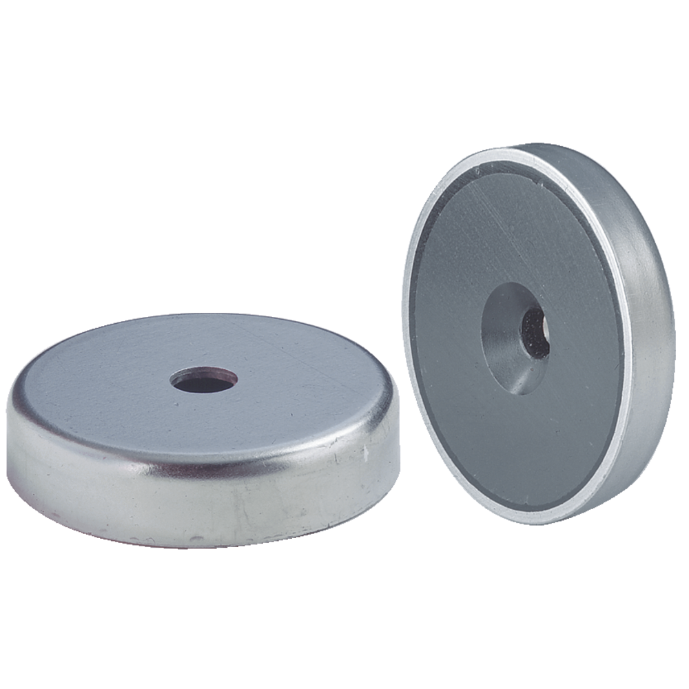 Pan-head pot magnet with bore, 16mm
