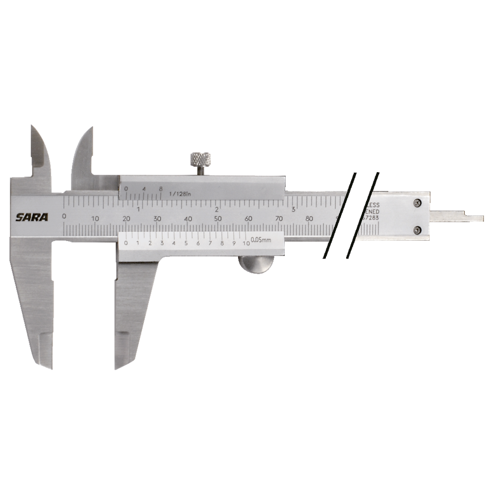 Calliper gauge 150mm (1/128"x0,05mm) locking screw on top