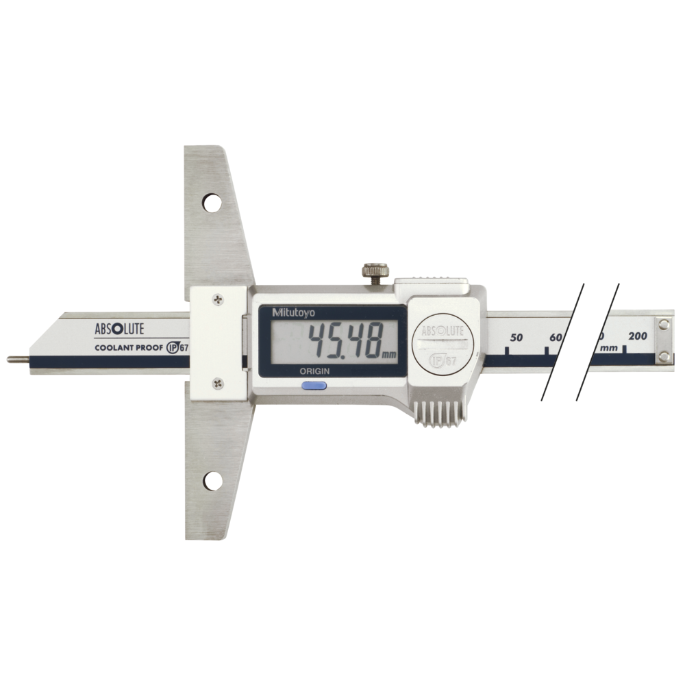 Sliding depth gauge, digital 150 mm (0.01 mm) IP67, with measuring pin 1.9 mm