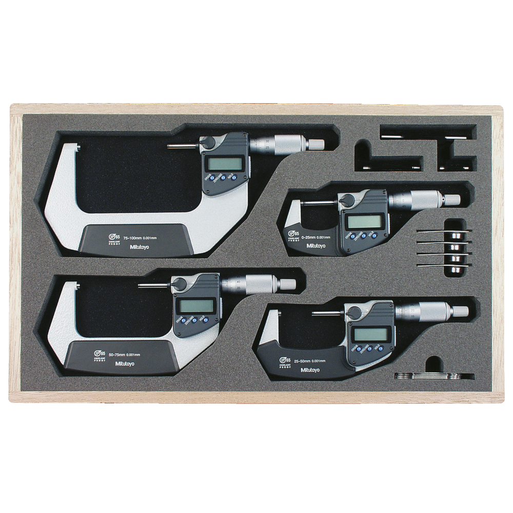 Digital outside micrometer 0-100mm (0,001mm) IP65 with data output