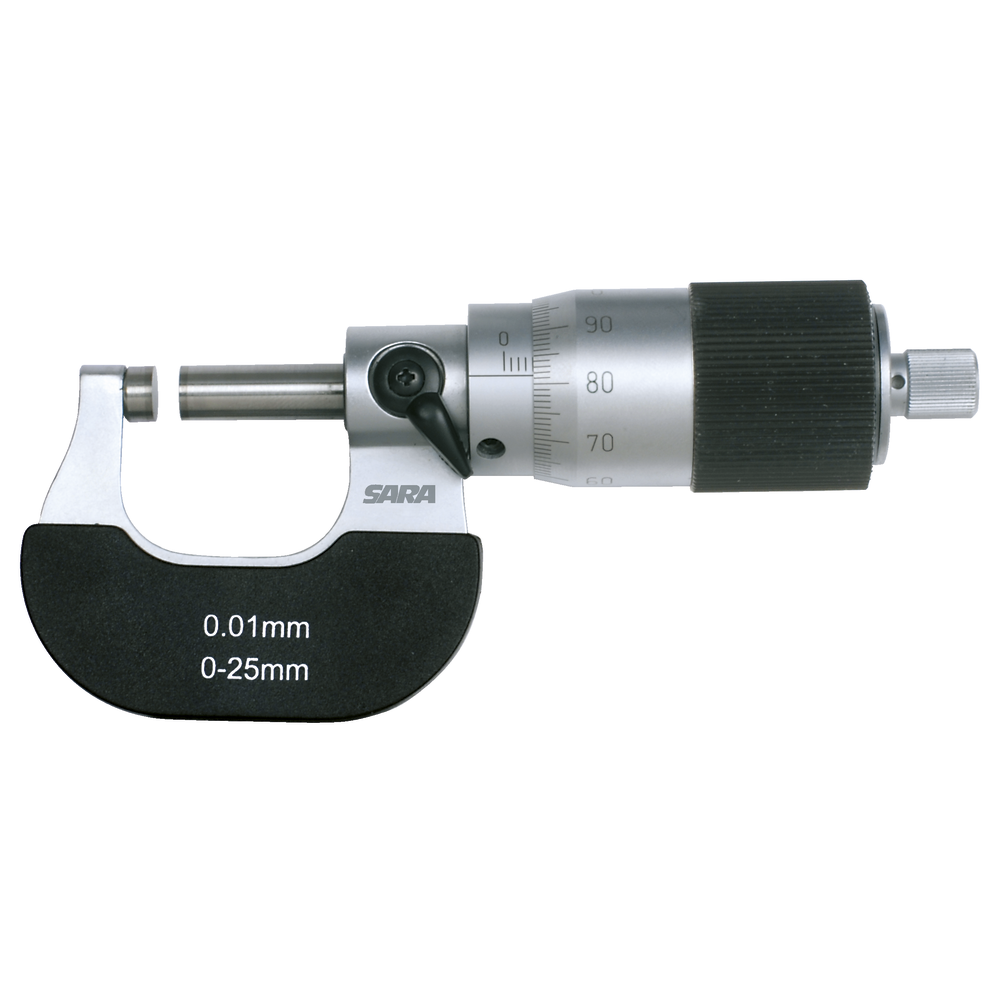 Outside micrometer 0-25mm (0,01mm) with large scale barrel 28mm