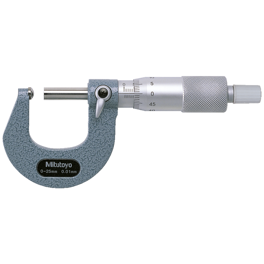 Outside micrometer 0-25mm (0,01mm) D1 with curved anvil