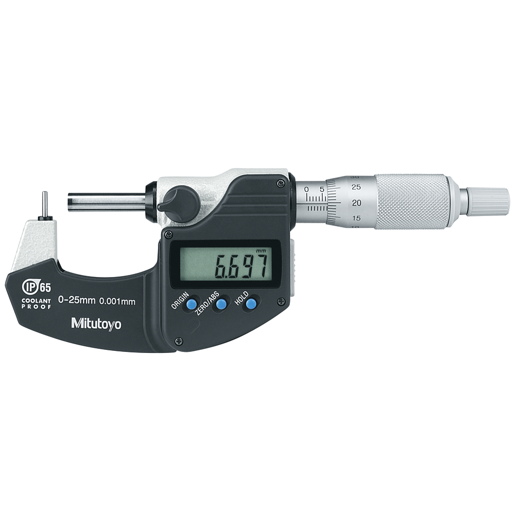 Digital outside micrometer, sim. to D12 type C 0-25mm (0,001mm) IP65