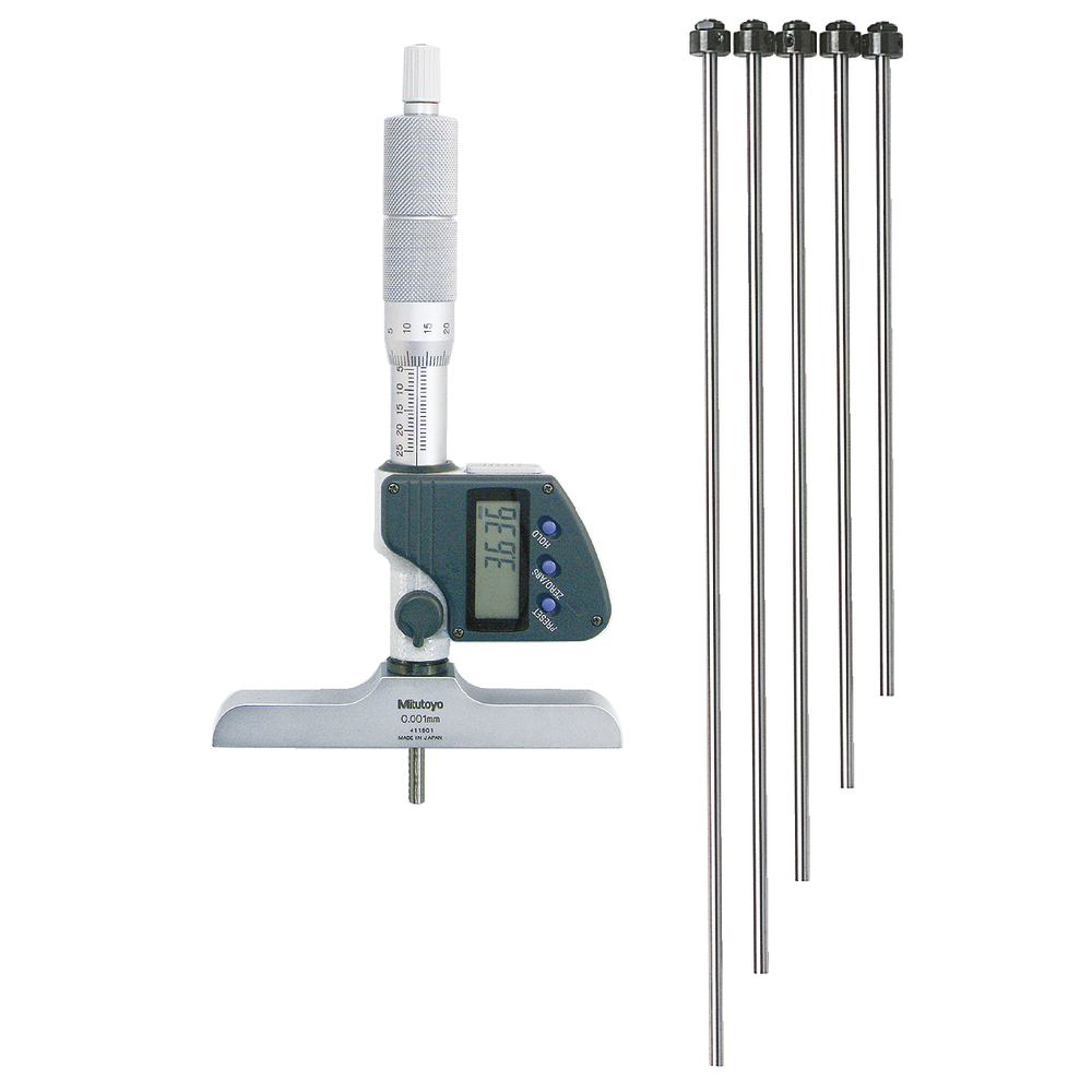 Depth micrometer 0-300mm (0.001mm) digital bridge 100x16mm, with 12 inserts