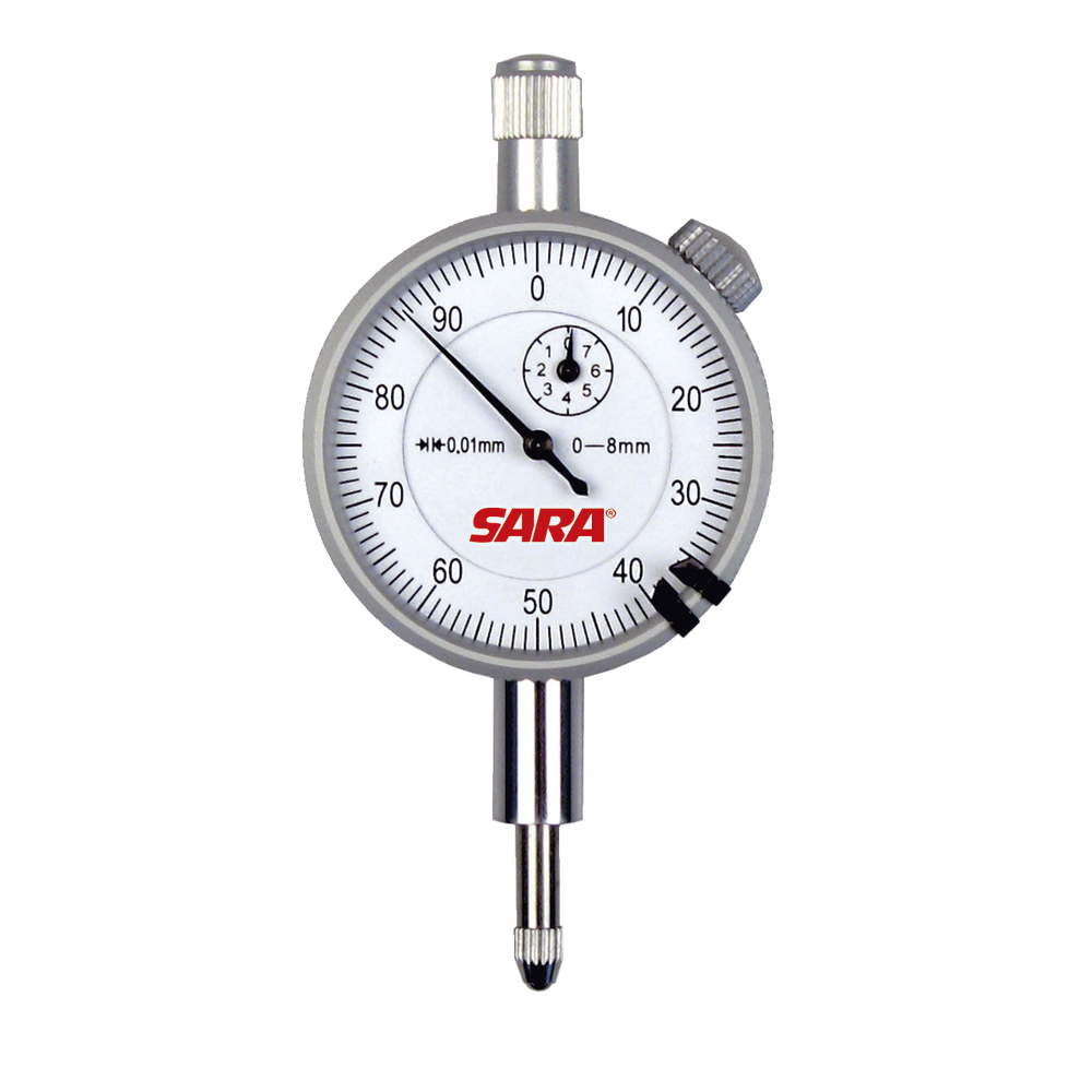 Compact dial indicator 0-8mm (0,01mm) outer ring 42mm