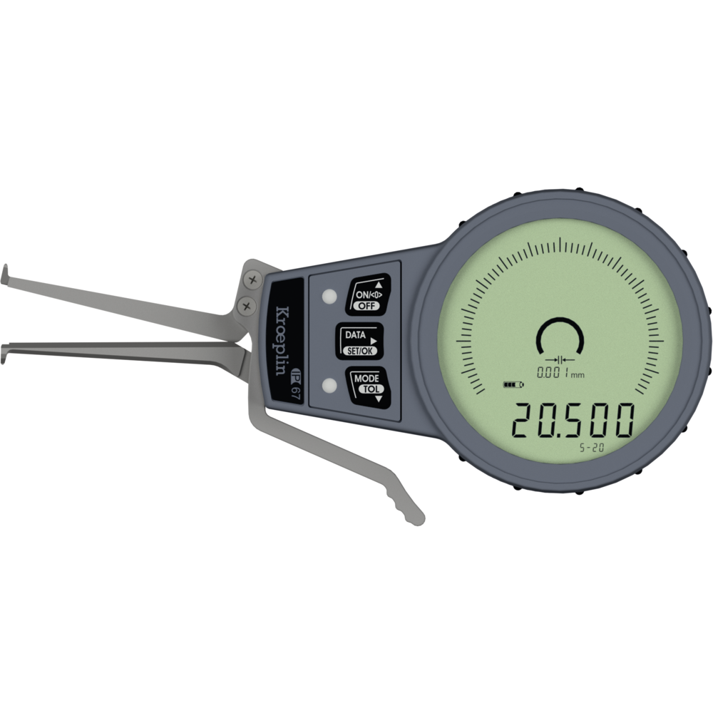 Digital int. fast display calliper IP67 10-25 mm (0.001 mm) HM ball Ø0.6 mm