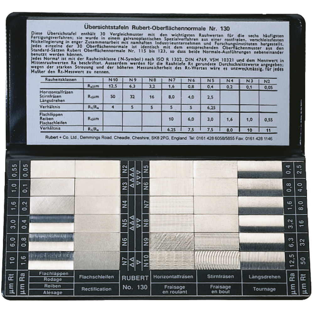 Surface comparison standard Ra 0,05-12,5µm