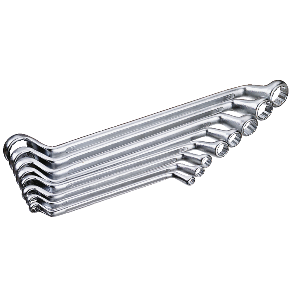 Double-end ring spanner DIN838, 6x7mm to 30x32mm 12-pcs.