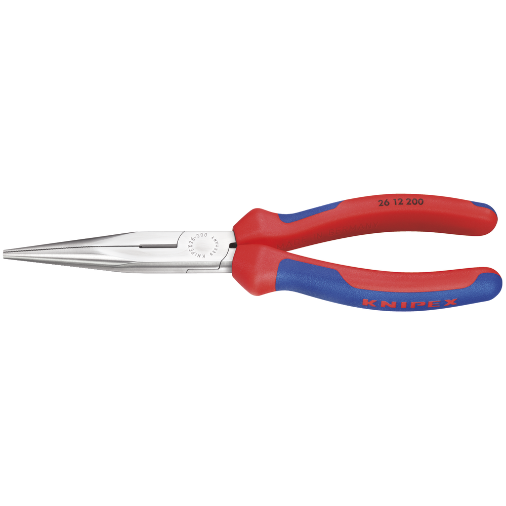 Needle-nose pliers 200mm with cutting edge, straight jaws