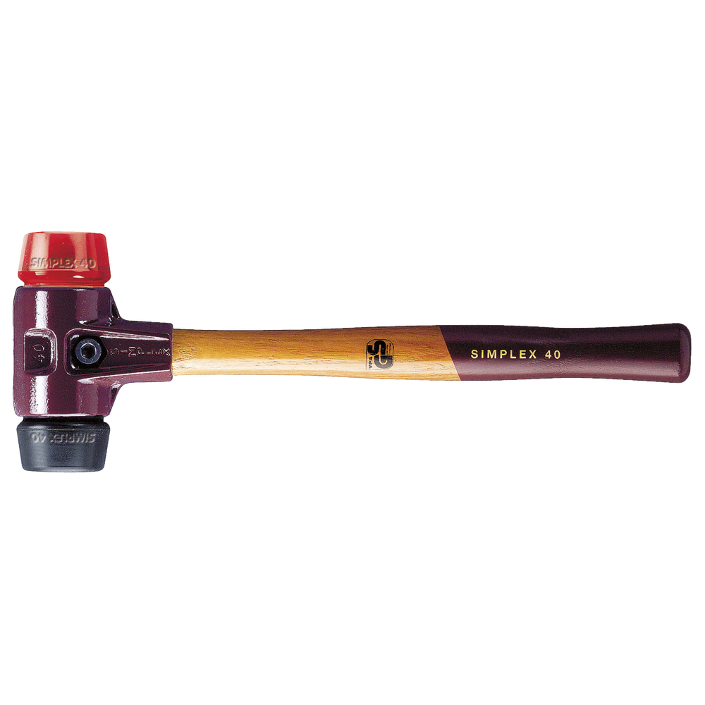 Soft face hammer SIMPLEX head 50mm with rubber composition/plastic inserts