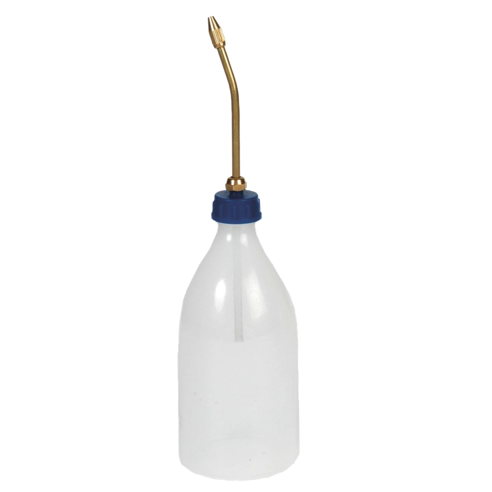 Oil can, plastic, elastic, 250ml, with adjustable brass spray pipe