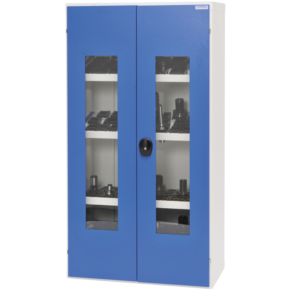CNC display case 04.2118.00A VDI30 WxDxH: 980x500x1838mm RAL7035/5012