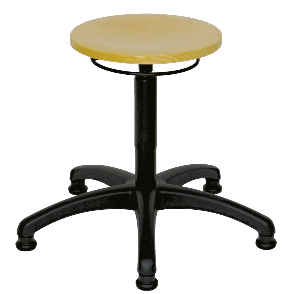 Work stool, sitting height 400-600mm, with sliders, PU black