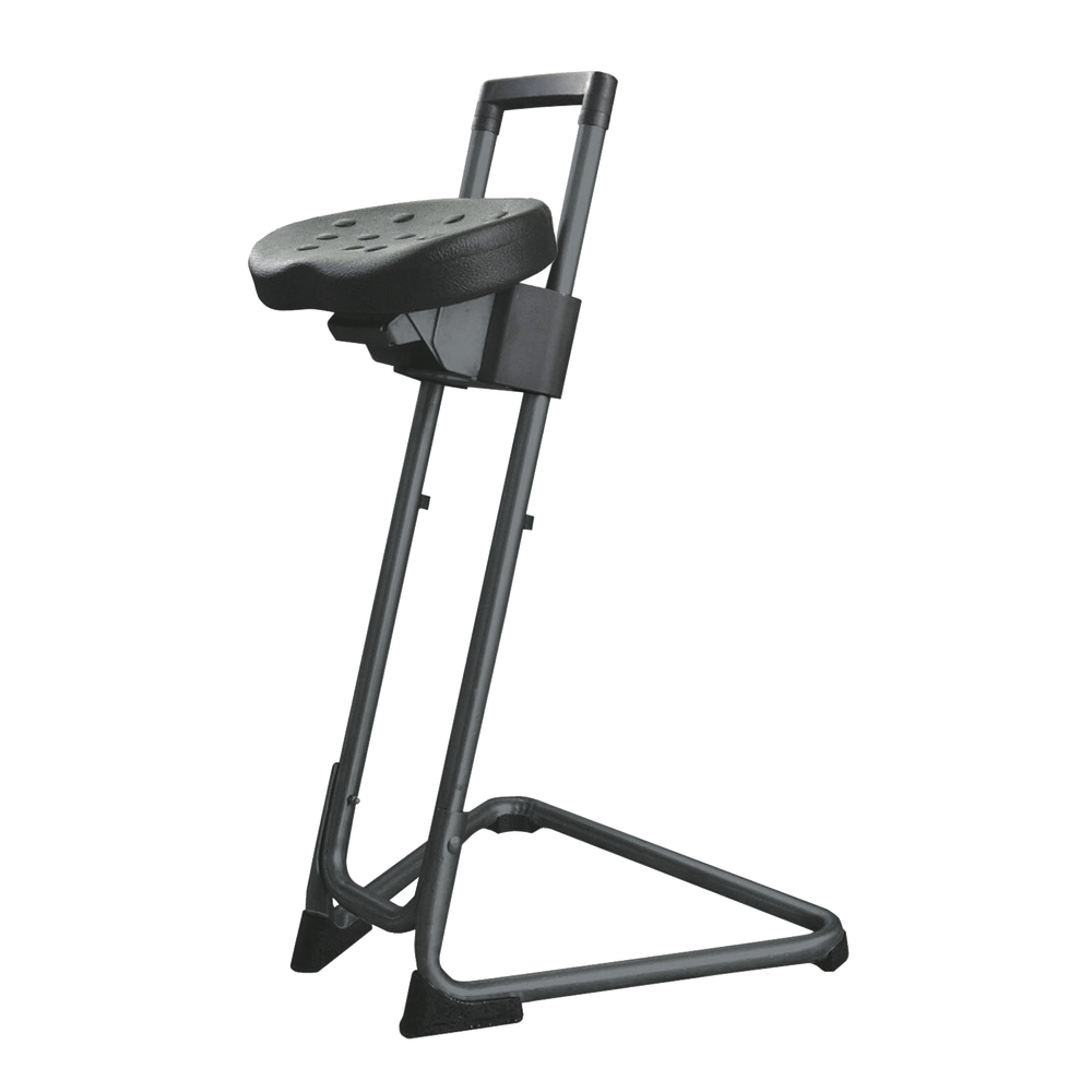 Standing aid, sitting height 600-850mm, with sliders, ergonomic seat, black