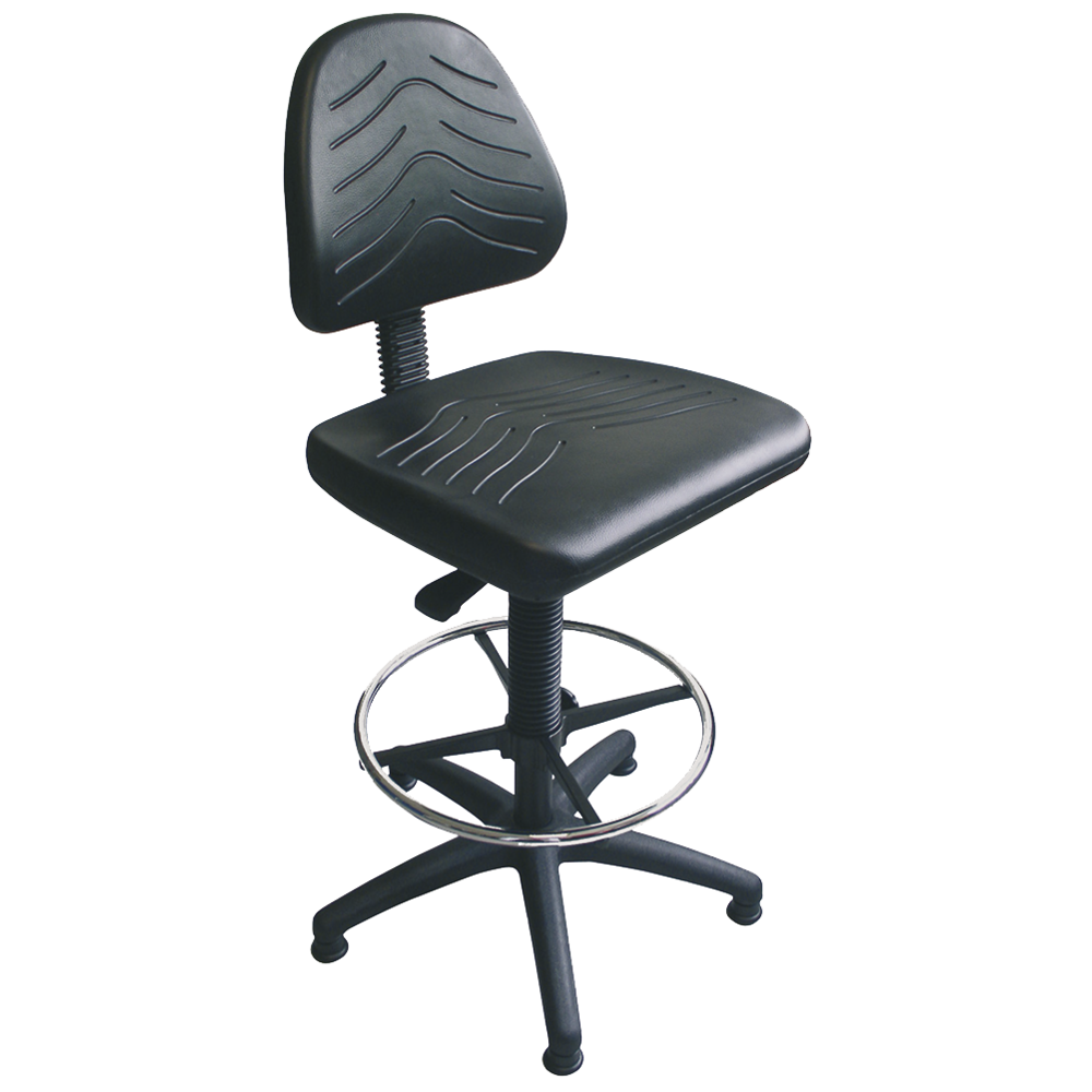 Work chair, sitting height 520-720mm, with backrest + sliders, black