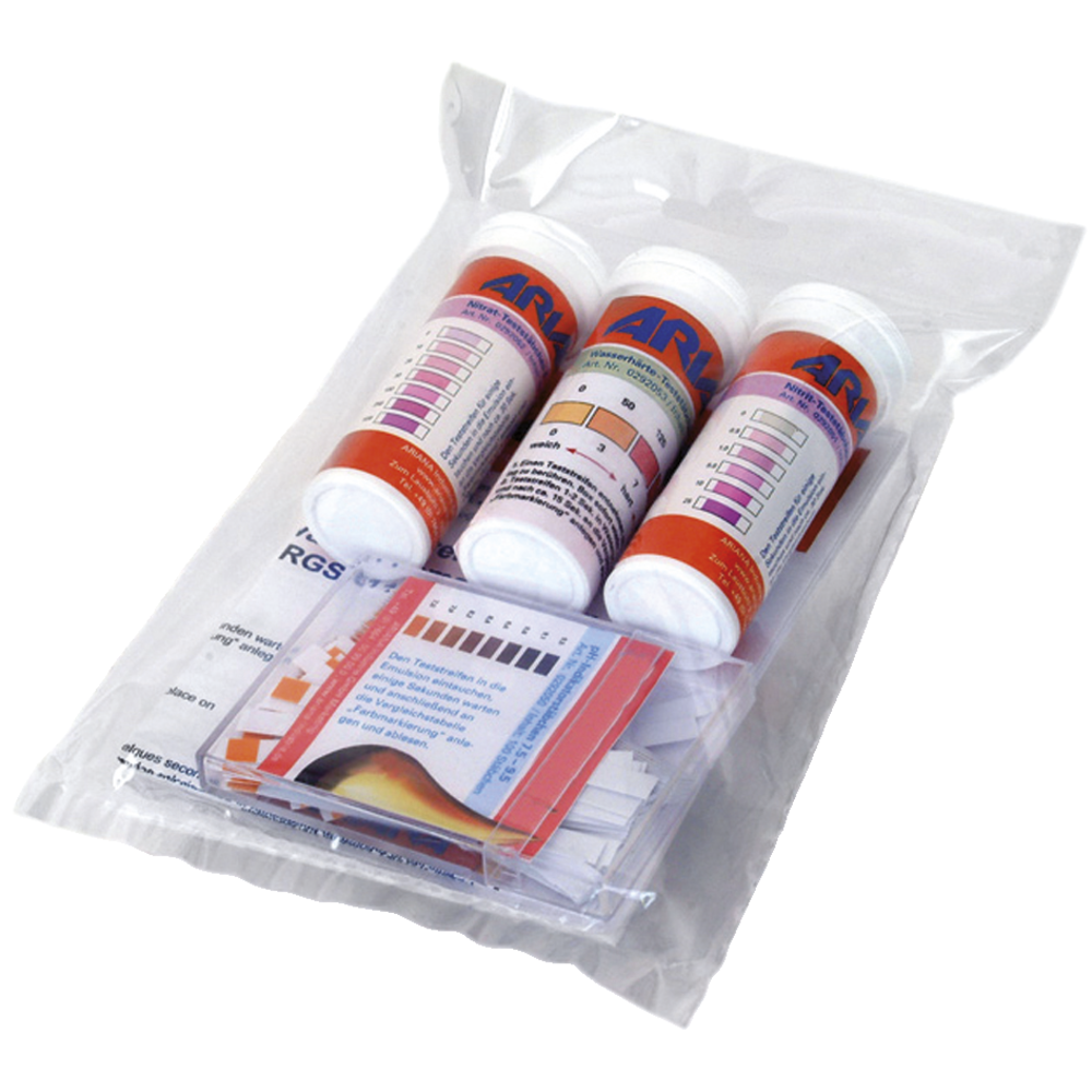 Indicator set (pH, nitrite, nitrate and total hardness test strips)
