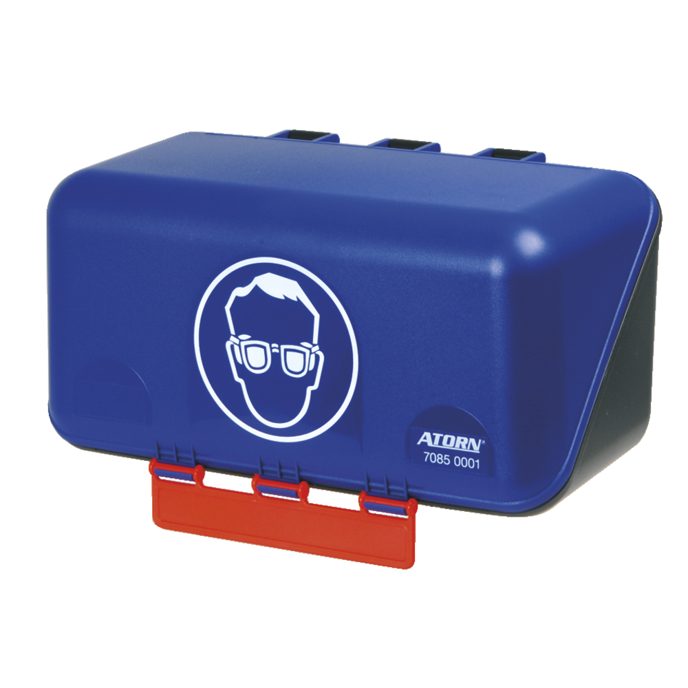 Safety box for 1 pair safety goggles, WxHxD: 236x120x120mm, blue