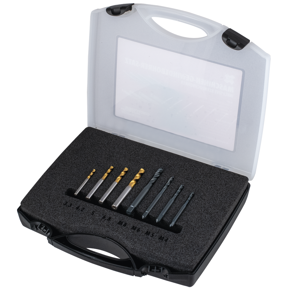 Machine tapping set S-SFT+EX-SUS-GDS M4-M8 + tapping hole drill bit (8-pieces)